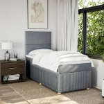Giroletto a Molle con Materasso Grigio Chiaro100x200 cm Tessuto