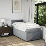 Giroletto a Molle con Materasso Grigio Chiaro100x200 cm Tessuto