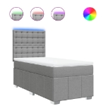 Giroletto a Molle con Materasso Grigio Chiaro100x200 cm Tessuto