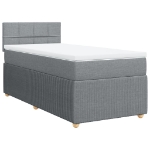 Giroletto a Molle con Materasso Grigio Chiaro100x200 cm Tessuto