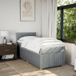 Giroletto a Molle con Materasso Grigio Chiaro100x200 cm Tessuto