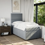 Giroletto a Molle con Materasso Grigio Chiaro100x200 cm Tessuto