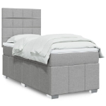 Giroletto a Molle con Materasso Grigio Chiaro100x200 cm Tessuto