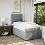 Giroletto a Molle con Materasso Grigio Chiaro100x200 cm Tessuto