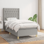 Giroletto a Molle con Materasso Grigio Chiaro100x200 cm Tessuto