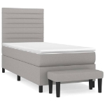 Giroletto a Molle con Materasso Grigio Chiaro100x200 cm Tessuto