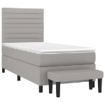 Giroletto a Molle con Materasso Grigio Chiaro100x200 cm Tessuto