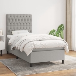 Giroletto a Molle con Materasso Grigio Chiaro100x200 cm Tessuto
