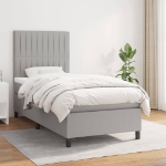 Giroletto a Molle con Materasso Grigio Chiaro100x200 cm Tessuto
