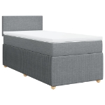 Giroletto a Molle con Materasso Grigio Chiaro100x200 cm Tessuto