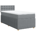 Giroletto a Molle con Materasso Grigio Chiaro100x200 cm Tessuto