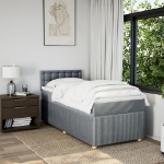 Giroletto a Molle con Materasso Grigio Chiaro100x200 cm Tessuto