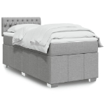 Giroletto a Molle con Materasso Grigio Chiaro100x200 cm Tessuto