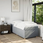 Giroletto a Molle con Materasso Grigio Chiaro100x200 cm Tessuto