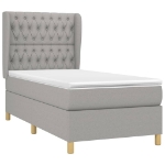 Giroletto a Molle con Materasso Grigio Chiaro100x200 cm Tessuto