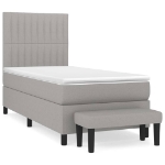 Giroletto a Molle con Materasso Grigio Chiaro100x200 cm Tessuto