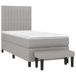 Giroletto a Molle con Materasso Grigio Chiaro100x200 cm Tessuto