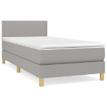Giroletto a Molle con Materasso Grigio Chiaro100x200 cm Tessuto