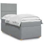 Giroletto a Molle con Materasso Grigio Chiaro100x200 cm Tessuto