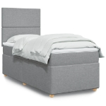 Giroletto a Molle con Materasso Grigio Chiaro100x200 cm Tessuto