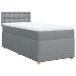 Giroletto a Molle con Materasso Grigio Chiaro100x200 cm Tessuto