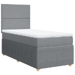 Giroletto a Molle con Materasso Grigio Chiaro100x200 cm Tessuto