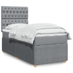 Giroletto a Molle con Materasso Grigio Chiaro100x200 cm Tessuto