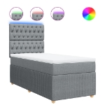 Giroletto a Molle con Materasso Grigio Chiaro100x200 cm Tessuto