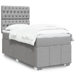 Giroletto a Molle con Materasso Grigio Chiaro100x200 cm Tessuto