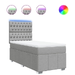 Giroletto a Molle con Materasso Grigio Chiaro100x200 cm Tessuto