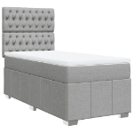 Giroletto a Molle con Materasso Grigio Chiaro100x200 cm Tessuto