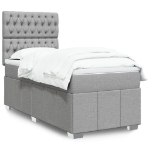 Giroletto a Molle con Materasso Grigio Chiaro100x200 cm Tessuto