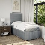 Giroletto a Molle con Materasso Grigio Chiaro100x200 cm Tessuto