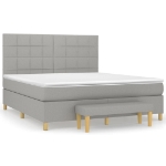 Giroletto a Molle con Materasso Grigio Chiaro160x200 cm Tessuto