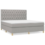 Giroletto a Molle con Materasso Grigio Chiaro160x200 cm Tessuto
