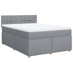 Giroletto a Molle con Materasso Grigio Chiaro160x200 cm Tessuto