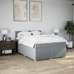 Giroletto a Molle con Materasso Grigio Chiaro160x200 cm Tessuto