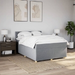 Giroletto a Molle con Materasso Grigio Chiaro160x200 cm Tessuto