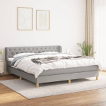 Giroletto a Molle con Materasso Grigio Chiaro160x200 cm Tessuto