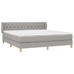 Giroletto a Molle con Materasso Grigio Chiaro160x200 cm Tessuto