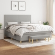 Giroletto a Molle con Materasso Grigio Chiaro160x200 cm Tessuto