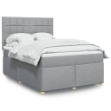 Giroletto a Molle con Materasso Grigio Chiaro160x200 cm Tessuto