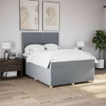 Giroletto a Molle con Materasso Grigio Chiaro160x200 cm Tessuto