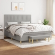 Giroletto a Molle con Materasso Grigio Chiaro160x200 cm Tessuto