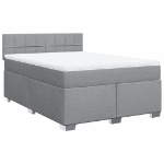 Giroletto a Molle con Materasso Grigio Chiaro160x200 cm Tessuto