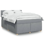 Giroletto a Molle con Materasso Grigio Chiaro160x200 cm Tessuto