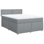 Giroletto a Molle con Materasso Grigio Chiaro160x200 cm Tessuto