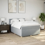 Giroletto a Molle con Materasso Grigio Chiaro160x200 cm Tessuto