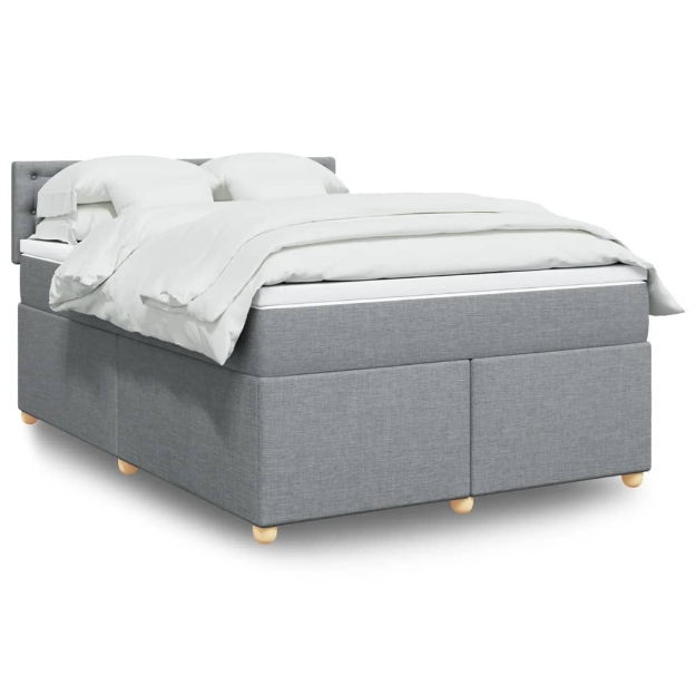 Giroletto a Molle con Materasso Grigio Chiaro160x200 cm Tessuto