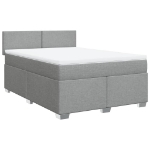Giroletto a Molle con Materasso Grigio Chiaro160x200 cm Tessuto